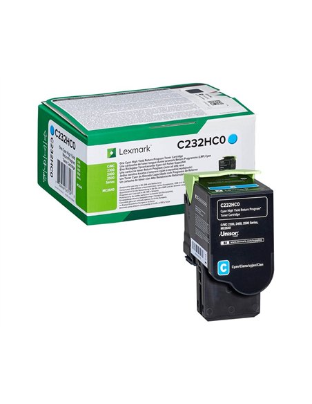 LEXMARK C232HC0 Cyan High Yield Return Program Toner Cartridge