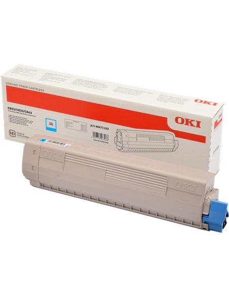 OKI 46471103 - Cyan - Toner Oki pour C823/833/843