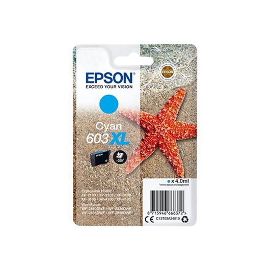 Epson T603XL - Étoile de mer - Cyan - Cartouche d'encre Epson