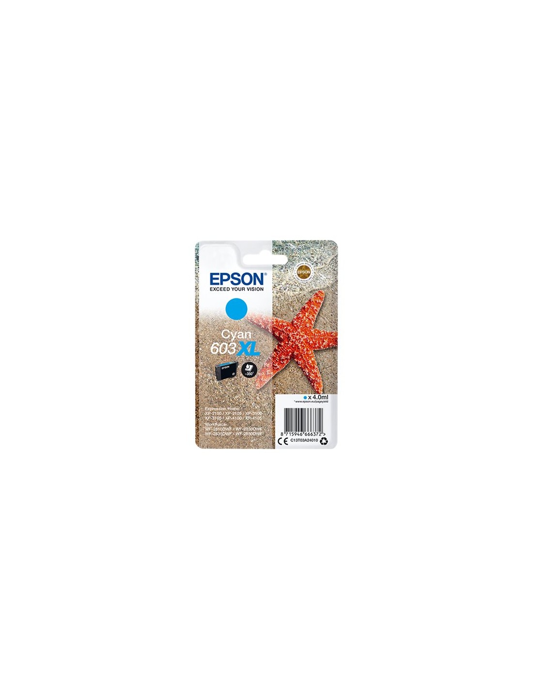 Epson T603XL - Étoile de mer - Cyan - Cartouche d'encre Epson