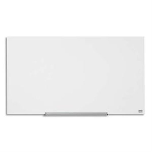 NOBO Tableau Blanc émaillé magnétique avec porte-marqueur. Format Widescreen 85/188 x 106 cm