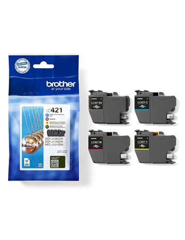 Brother LC-421 - Noir, Cyan, Magenta, Jaune - Pack 4 Cartouches Brother