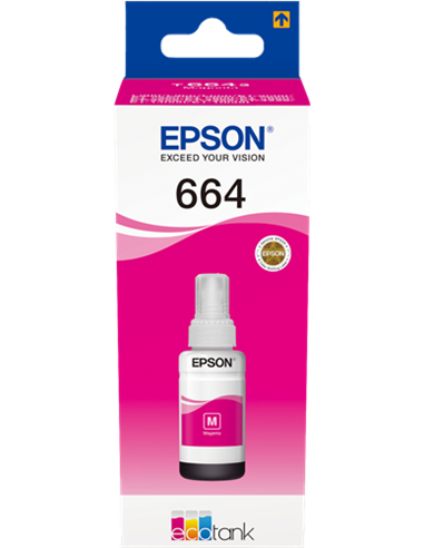 Epson T6643 - Epson C13T664340 - EcoTank 664 - Magenta - Flacon d'encre Epson