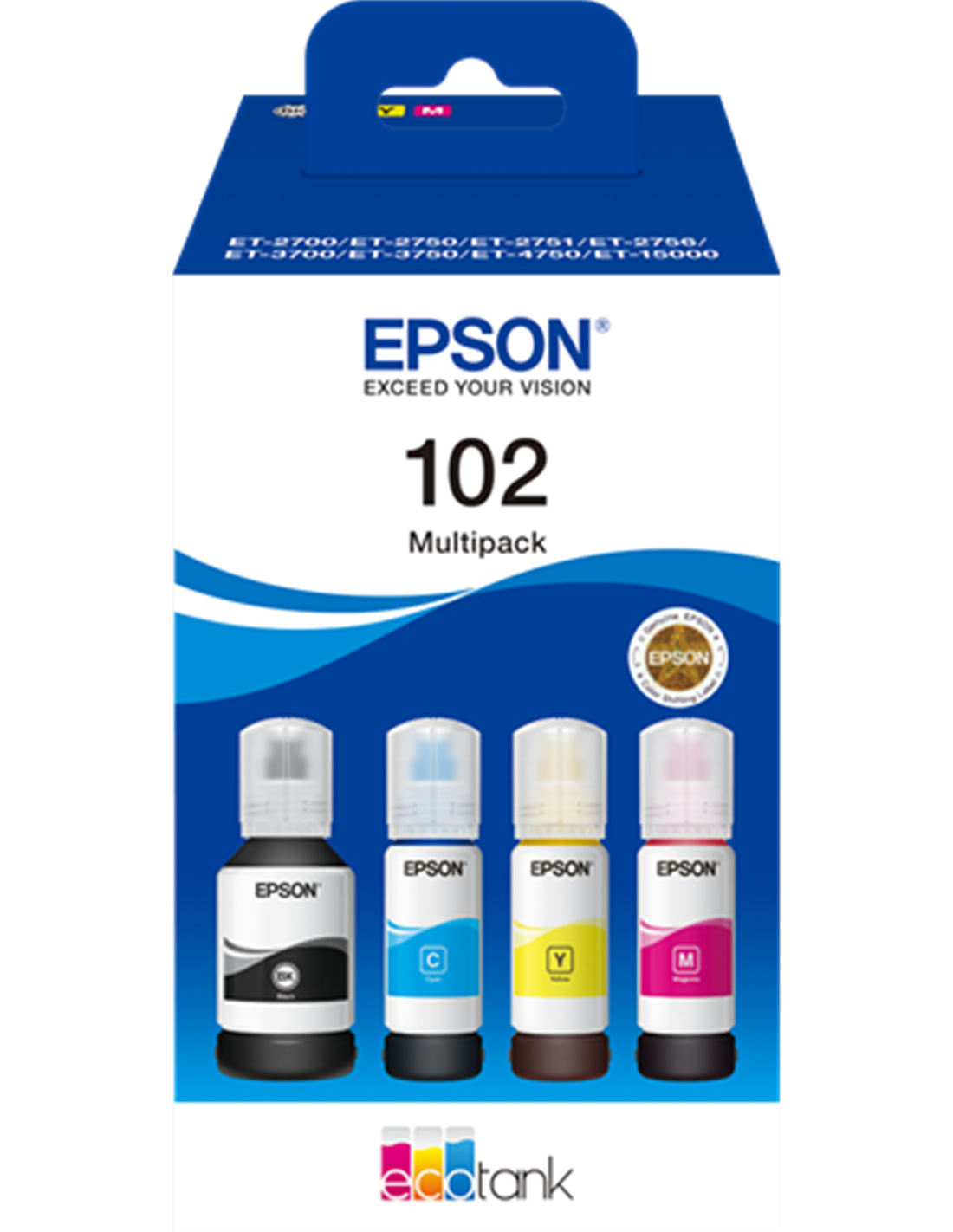 Epson 102 - Epson C13T03R640 - EcoTank 102 - Jaune - Pack 4 Flacons d'encre Epson