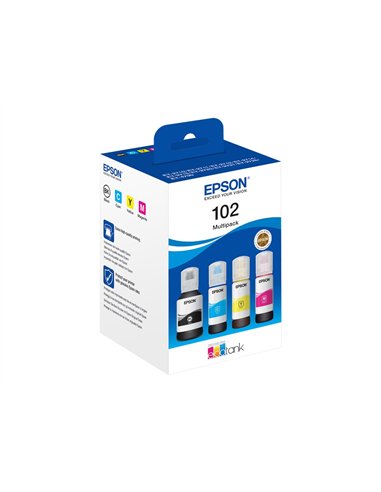 Epson 102 - Epson C13T03R640 - EcoTank 102 - Jaune - Pack 4 Flacons d'encre Epson