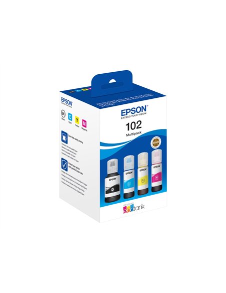 Epson 102 - Epson C13T03R640 - EcoTank 102 - Jaune - Pack 4 Flacons d'encre Epson