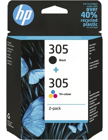 HP 3YM61AE - HP 305 - Noir / Couleur - Pack de 2 Cartouches HP