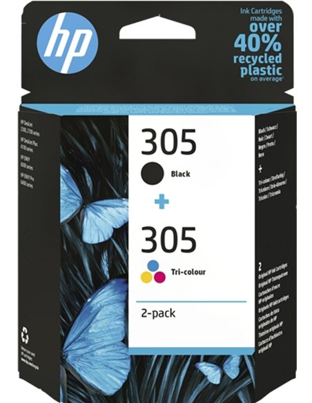 HP 3YM61AE - HP 305 - Noir / Couleur - Pack de 2 Cartouches HP