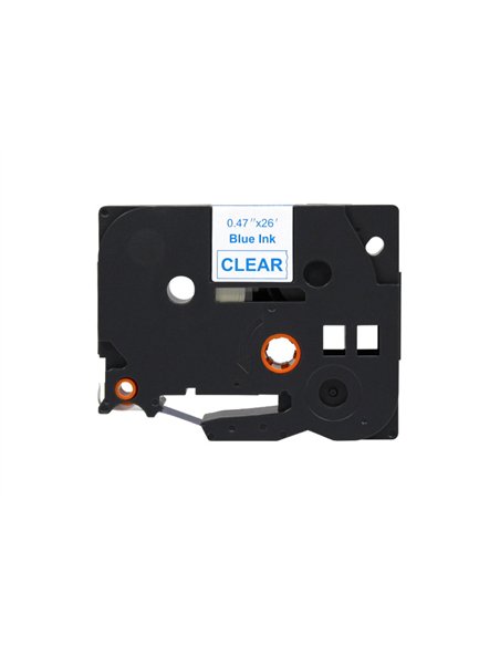 Brother TZe133 Cinta Laminada Generica de Etiquetas - Texto Bleu sobre fondo Transparent - Ancho 12mm x 8 metros