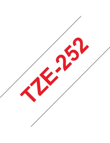 Brother TZe252 Cinta Laminada Generica de Etiquetas - Texto Rouge sobre fondo Blanc - Ancho 24mm x 8 metros