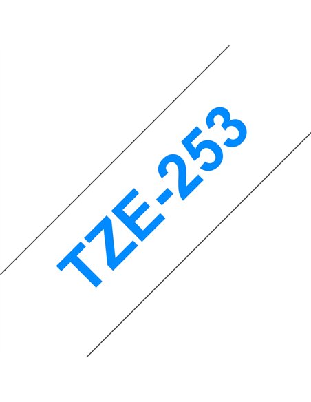 Brother TZe253 Cinta Laminada Generica de Etiquetas - Texto Bleu sobre fondo Blanc - Ancho 24mm x 8 metros
