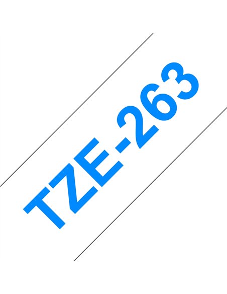 Brother TZe263 Cinta Laminada Generica de Etiquetas - Texto Bleu sobre fondo Blanc - Ancho 36mm x 8 metros