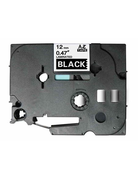 Brother TZe335 Cinta Laminada Generica de Etiquetas - Texto Blanc sobre fondo Noir - Ancho 12mm x 8 metros