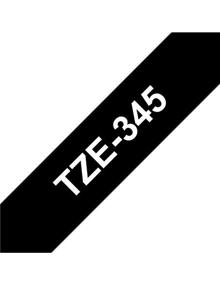 Brother TZe345 Cinta Laminada Generica de Etiquetas - Texto Blanc sobre fondo Noir - Ancho 18mm x 8 metros