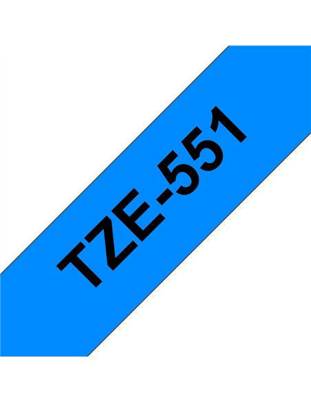 Brother TZe551 Cinta Laminada Generica de Etiquetas - Texto Noir sobre fondo Bleu - Ancho 24mm x 8 metros