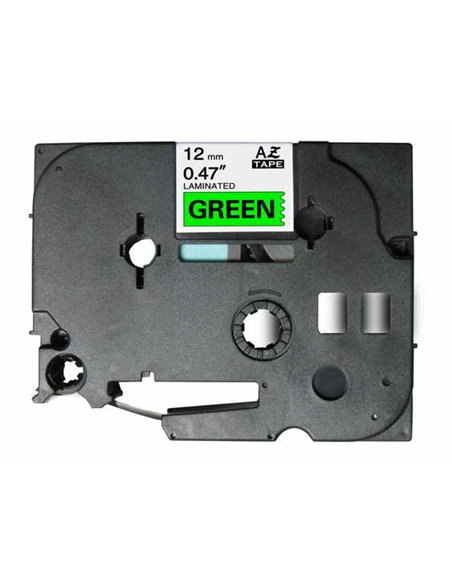 Brother TZe731 Cinta Laminada Generica de Etiquetas - Texto Noir sobre fondo Vert - Ancho 12mm x 8 metros