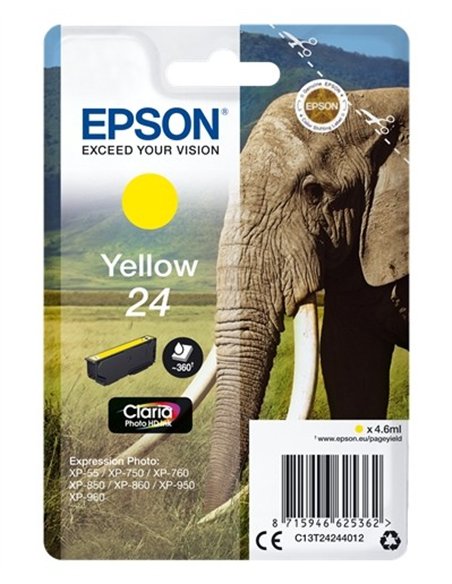 Epson T2424 - 24 - Elephant - Jaune - Cartouche Epson