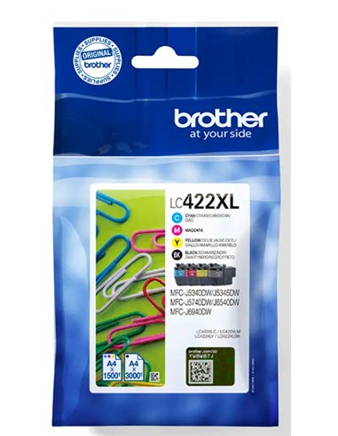 Brother LC-422XL - Noir, Cyan, Magenta, Jaune - Pack XL Brother