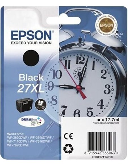 Epson T2711 - Epson 27XL -Epson  Reveil - Noir - Cartouche Epson