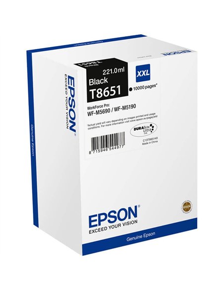 T8651 - Noir - Cartouche Toner XL Epson