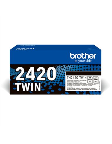 Brother TN2420 Negro Pack de 2 Cartuchos de Toner Originales - TN2420TWIN