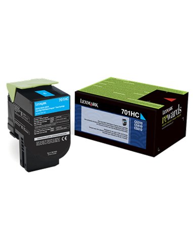 70C2HC0 - Cyan - Toner Haute Capacité Lexmark 702HC