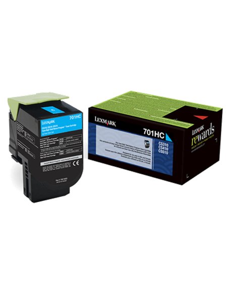 70C2HC0 - Cyan - Toner Haute Capacité Lexmark 702HC