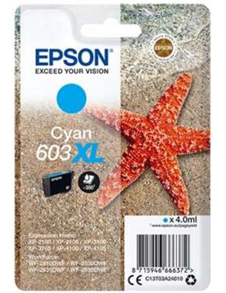 Epson 603XL - C13T03A24010 - Étoile de mer - Cyan - Cartouche