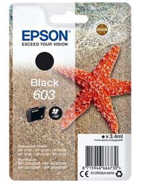 Epson 603 - C13T03U14010 - Étoile de mer - Noir - Cartouche