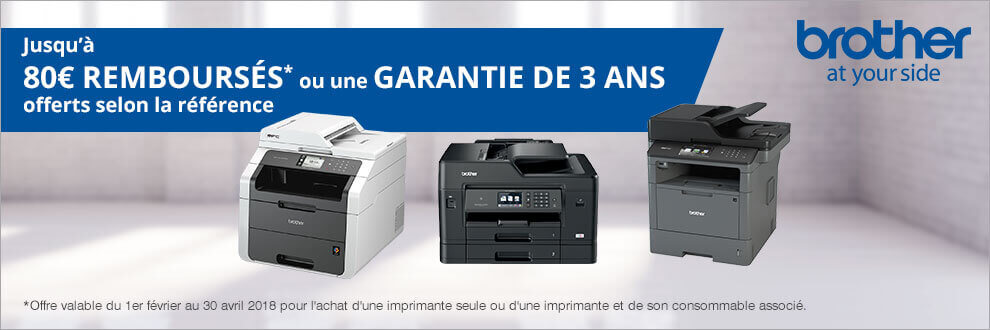 Jusqu'à 80€ remboursés* ou une garantie de 3 ans offert selon la référence